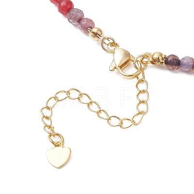 Dyed Faceted Round Natural Agate & Natural Cultured Freshwater Pearl Beaded Necklaces NJEW-JN05817-1