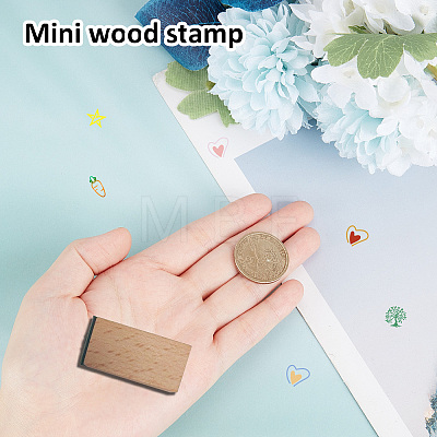 Square Wooden Stamps DIY-WH0546-001-1