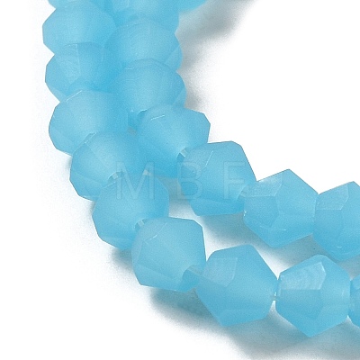 Imitation Jade Frosted Glass Bead Strands GLAA-F029-JM4mm-B03-1