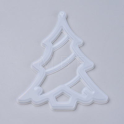 Hollow Christmas Tree DIY Pendant Silicone Molds DIY-I034-06-1