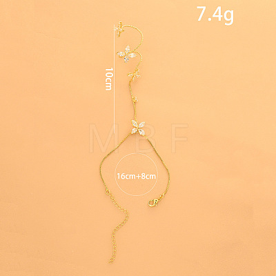 Alloy Crystal Rhinestone Han Chain Finger Ring Bracelets for Women WGE7661-01-1