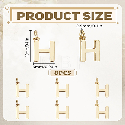 8Pcs Brass Charms KK-LP0001-85H-1