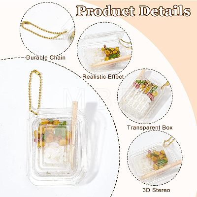 Mini PVC Disposable Fast Food Box with Chopsticks DJEW-WH0015-57-1