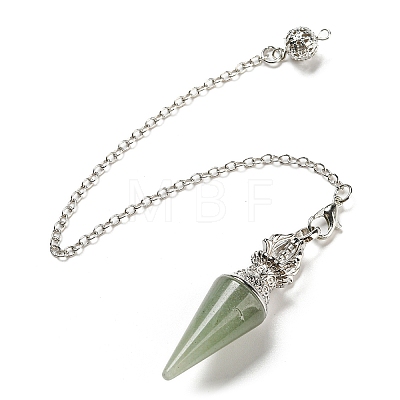 Natural Green Aventurine Pointed Dowsing Pendulums AJEW-P113-01P-05-1