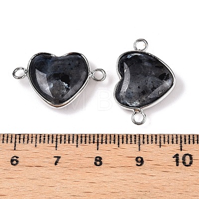 Natural Larvikite Love Heart Pendants G-T138-205K-P-1