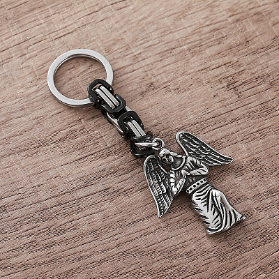 Vintage 304 Stainless Steel Angel Maria Keychains LS-MY5098-1