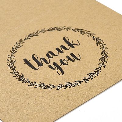 Kraft Paper Thank You Greeting Cards DIY-F120-01C-1