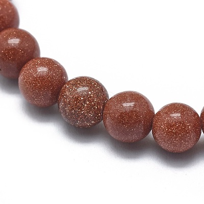 Synthetic Goldstone Bead Stretch Bracelets BJEW-K212-C-002-1