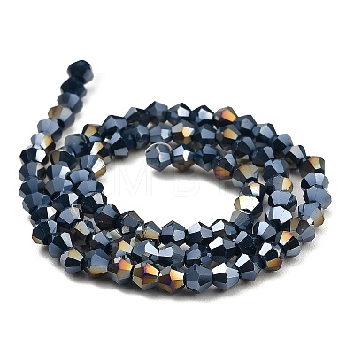 Opaque Solid Color Electroplate Glass Beads Strands EGLA-A039-P4mm-B09-1