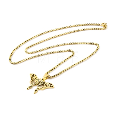 304 Stainless Steel Necklaces NJEW-Q338-03G-1