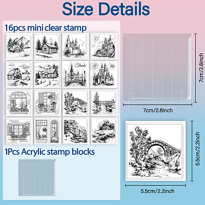 Globleland 4 Sets 4 Styles PVC Stamp DIY-GL0004-88A-1