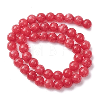 Natural White Jade Imitation Rhodonite Beads Strands G-I299-F15-8mm-1