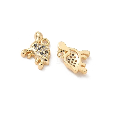 Brass Micro Pave Cubic Zirconia Charms KK-C099-01G-G-1