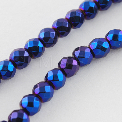 Non-magnetic Synthetic Hematite Beads Strands G-Q890-3mm-7-1