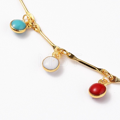 Brass Enamel Pendant Necklaces NJEW-JN03225-1