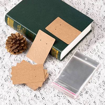 200Pcs 2 Style Cardboard Display Cards and OPP Cellophane Bags CDIS-LS0001-05B-1