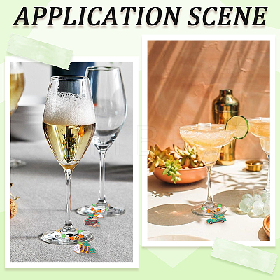 8Pcs Brass Wine Glass Charm Rings AJEW-SC00080-1
