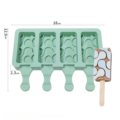 Food Grade DIY Rectangle Ice-cream Silicone Molds DIY-D062-08A-1