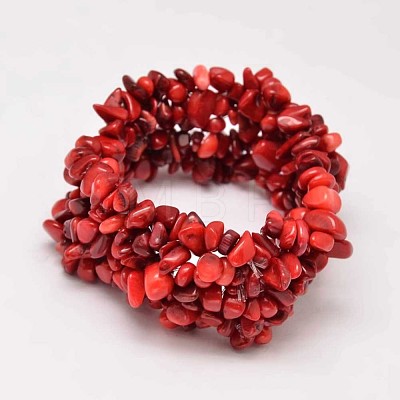 Natural Mixed Material Beaded Multi-strand Bracelets BJEW-L590-05-1