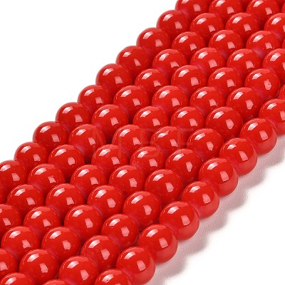 Painted Glass Bead Strands DGLA-S071-8mm-49-1