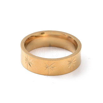 201 Stainless Steel Star Finger Ring for Women RJEW-I089-38G-1