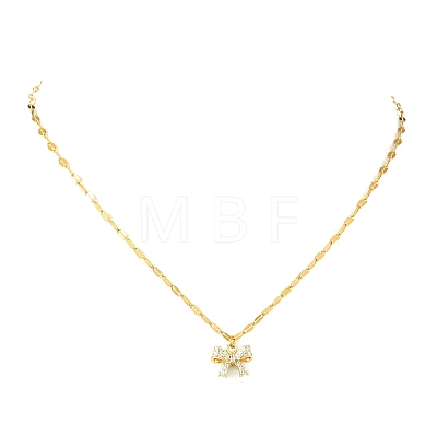 Brass Micro Pave Cubic Zirconia Charms Necklace for Women NJEW-JN04913-1