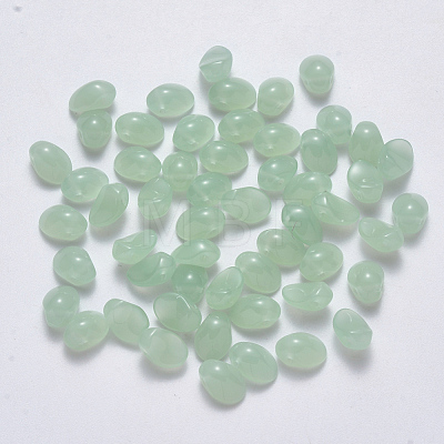 Spray Painted Imitation Jade Glass Charms GLAA-R211-05-J01-1