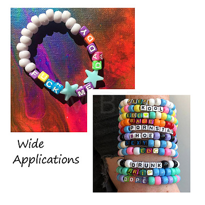 Mixed Color Acrylic Enamel Beads SACR-TA0001-08-1