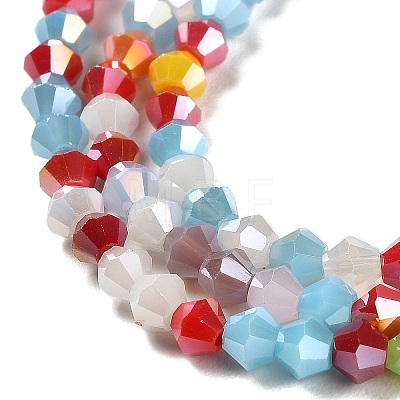 Opaque Solid Color Electroplate Glass Beads Strands GLAA-F029-P4mm-A16-1
