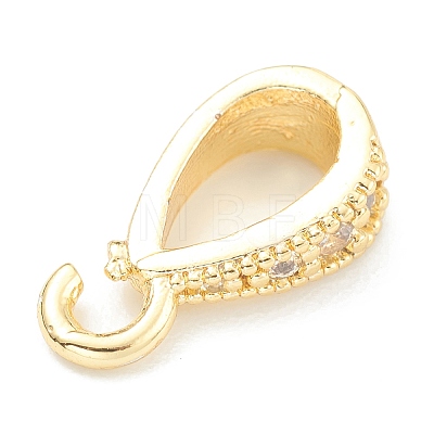 Brass Micro Pave Clear Cubic Zirconia Pendants X-ZIRC-O042-01G-1
