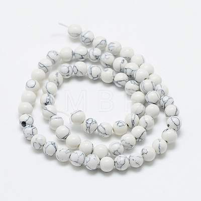 Synthetic Howlite Beads Strands G-T053-8mm-01-1-1