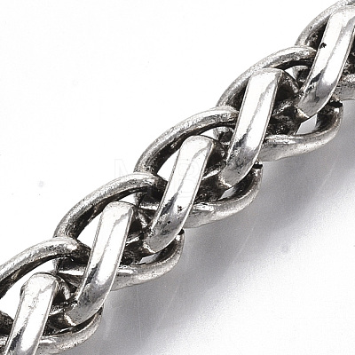 Men's Alloy Wheat Chain Bracelets X-BJEW-T014-05AS-1