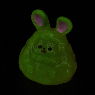 Luminous Resin Cute Little Rabbit Ornaments RESI-I054-01F-1