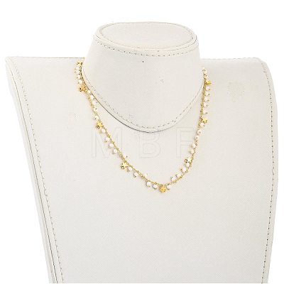 (Jewelry Parties Factory Sale)Brass Beaded Necklaces NJEW-JN03040-1