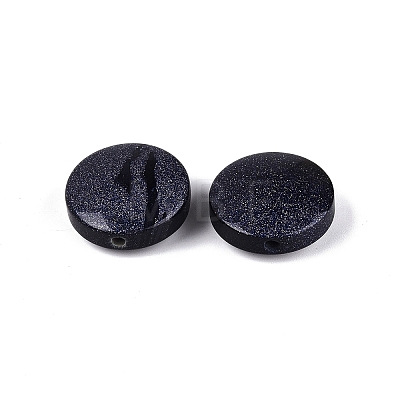 Synthetic Blue Goldstone Coin Beads G-Q601-36A-1