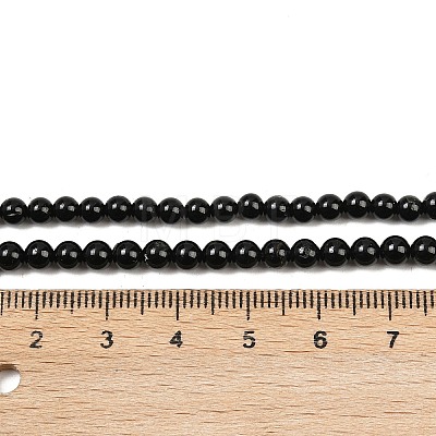 Natural Black Tourmaline Beads Strands G-G763-01-4mm-AB-1