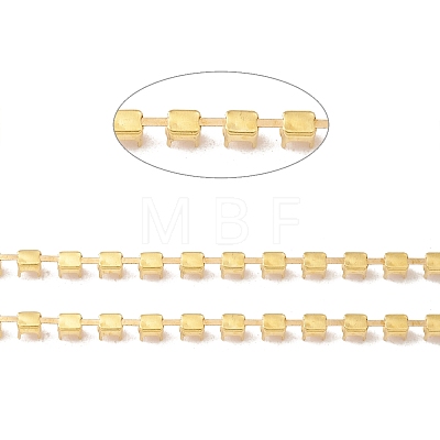 50M Rectangle Brass Rhinestone Claw Setting Chains CHC-C024-01C-G-1