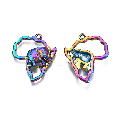 Rack Plating Rainbow Color Alloy Pendants PALLOY-S180-307-1