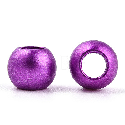 Spray Painted Acrylic European Beads ACRP-WH0002-01C-1