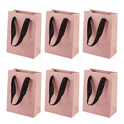 10Pcs Paper Gift Tote Bags with Nylon Ribbon Handles ABAG-TA0002-31A-1