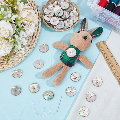 50Pcs 2-Hole Shell Buttons BUTT-PH0001-87-1