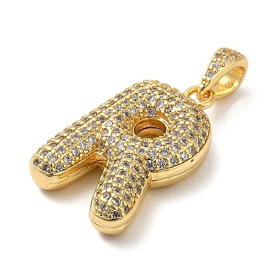 Brass Micro Pave Cubic Zirconia Pendants KK-E061-03G-18-1