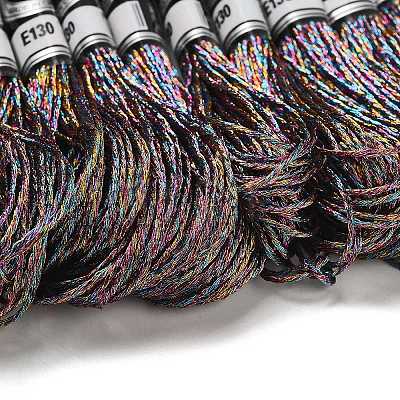 10 Skeins 12-Ply Metallic Polyester Embroidery Floss OCOR-Q057-A05-1