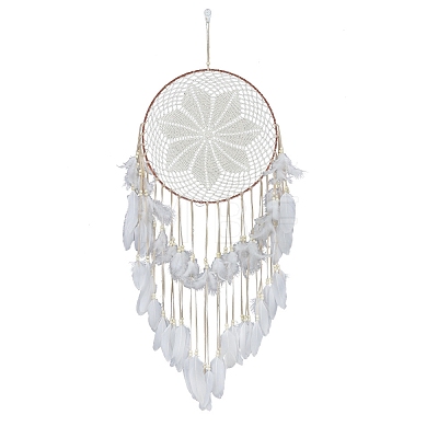 Woven Web/Net with Feather Wall Hanging Decorations PW-WG47321-01-1