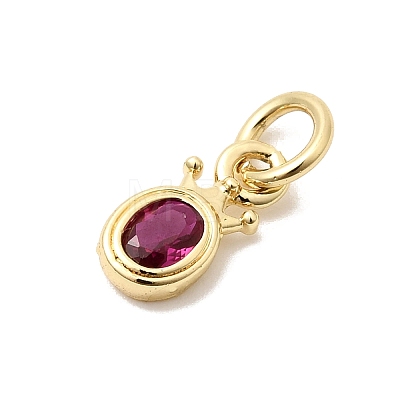 Brass Cubic Zirconia Charms KK-G554-01A-04-1