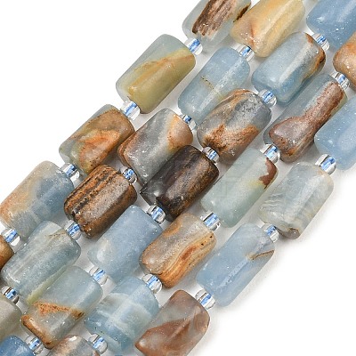 Natural Blue Calcite Beads Strands G-F836-B01-01-1