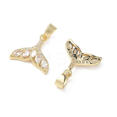 Brass Micro Pave Clear Cubic Zirconia Pendants KK-A299-04G-1