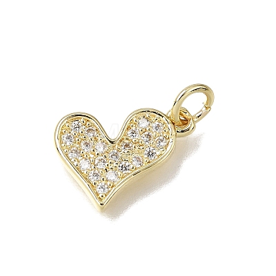 Brass Micro Pave Clear Cubic Zirconia Charms CU-L001-19G-06-1