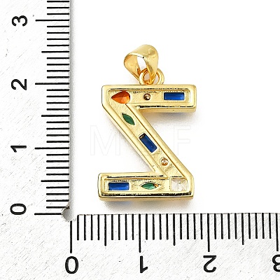 Brass Micro Pave Clear Cubic Zirconia Pendants KK-G521-01G-Z-01-1