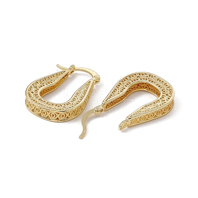 Brass Hoop Earrings for Women EJEW-M213-39G-1